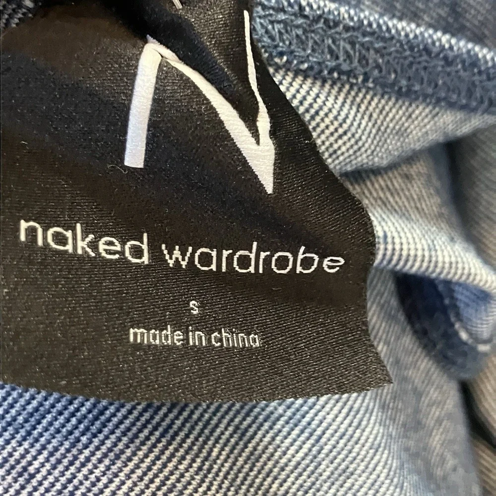 Naked Wardrobe Tank Top Womens‎ Size Blue Crop Square Neck